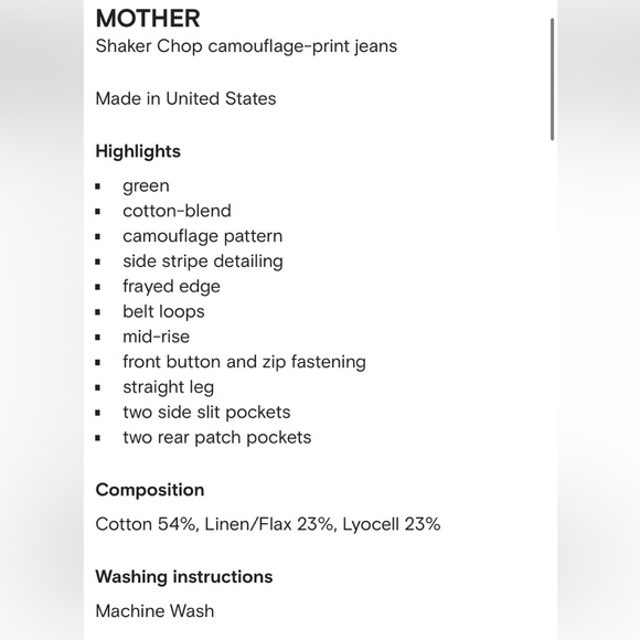 Mother Denim Shaker Crop Camouflage Print Pants - Picture 4 of 7